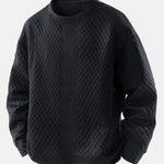 Relax Fit Geometric Jacquard Crew Neck Sweatshirt