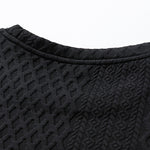 Relax Fit Geometric Jacquard Crew Neck Sweatshirt