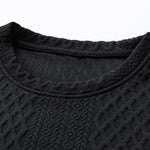 Relax Fit Geometric Jacquard Crew Neck Sweatshirt