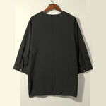 Round Neck Button Down Half Sleeve T-shirt
