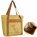 Buddha Stones Spiritual Mind Practice Lotus Embroidery Pattern Canvas Shoulder Bag Tote Bag