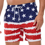 2 In 1 Stars And Stripes Print Swim Shorts