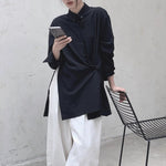 Loose Slit-buttoned Two-way Shirt