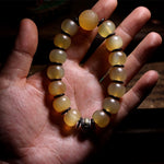 Buddha Stones Handmade Tibetan Sheep Horn Om Mani Padme Hum Auspiciousness Bracelet