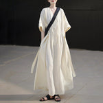 French Loose V-neck Pullover Dress