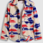 Men's Colorful Single Pocket Tie-Dye Fly Fluffy buttons Jacket
