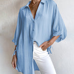 Zeagoo Half Sleeves Casual Tops Blouse Solid Basic Loose Travel Top