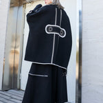 Reversible Turtleneck Pullover Loose Sweater