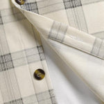 Men's Corduroy Plaid Button-Down Short Sleeve Shirt