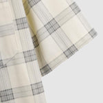 Men's Corduroy Plaid Button-Down Short Sleeve Shirt