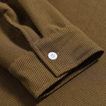Men's Corduroy Textured Double Pocket Buttoned Long Sleeve Shirt
