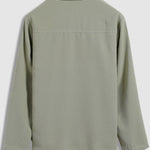 Men's Solid Color Textured Cuban Collar Long Sleeve Shirt