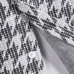 Men's houndstooth textured plaid casual short-sleeved shirt