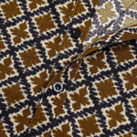 Men's retro ethnic print corduroy half-sleeved POLO