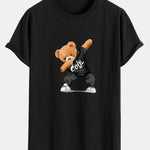 Cool Bear Print Cotton Arc Hem T-Shirt