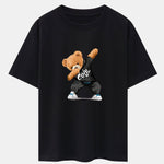 Cool Bear Print Drop Shoulder Oversize T-Shirt