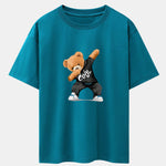 Cool Bear Print Drop Shoulder Oversize T-Shirt