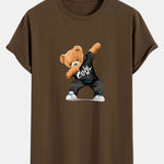 Cool Bear Print Cotton Arc Hem T-Shirt