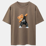 Cool Bear Print Drop Shoulder Oversize T-Shirt