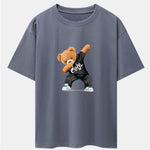 Cool Bear Print Drop Shoulder Oversize T-Shirt