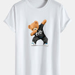 Cool Bear Print Cotton Arc Hem T-Shirt