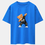 Cool Bear Print Drop Shoulder Oversize T-Shirt