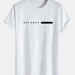 Balance Stripe Print Cotton Arc Hem T-Shirt