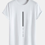 Stripe Be Kind Print Cotton Arc Hem T-Shirt