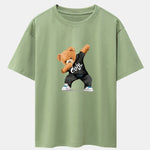 Cool Bear Print Drop Shoulder Oversize T-Shirt