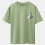 Cat In Shark Costume Print Drop Shoulder Oversize T-Shirt