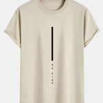 Stripe Be Kind Print Cotton Arc Hem T-Shirt