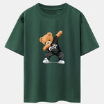 Cool Bear Print Drop Shoulder Oversize T-Shirt