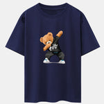 Cool Bear Print Drop Shoulder Oversize T-Shirt