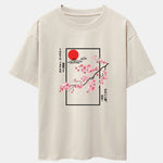 Cherry Blossom Slogan Print Drop Shoulder Oversize T-Shirt