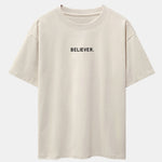 Believer Print Drop Shoulder Oversize T-Shirt