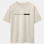 Balance Stripe Print Drop Shoulder Oversize T-Shirt