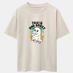 Ghost Slogan Print Drop Shoulder Oversize T-Shirt