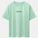 Believer Print Drop Shoulder Oversize T-Shirt