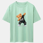 Cool Bear Print Drop Shoulder Oversize T-Shirt