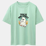 Ghost Slogan Print Drop Shoulder Oversize T-Shirt