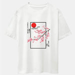 Cherry Blossom Slogan Print Drop Shoulder Oversize T-Shirt