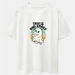 Ghost Slogan Print Drop Shoulder Oversize T-Shirt