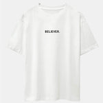 Believer Print Drop Shoulder Oversize T-Shirt