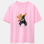 Cool Bear Print Drop Shoulder Oversize T-Shirt