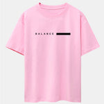 Balance Stripe Print Drop Shoulder Oversize T-Shirt