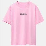 Believer Print Drop Shoulder Oversize T-Shirt