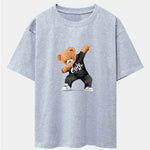 Cool Bear Print Drop Shoulder Oversize T-Shirt