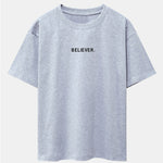 Believer Print Drop Shoulder Oversize T-Shirt