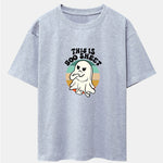 Ghost Slogan Print Drop Shoulder Oversize T-Shirt