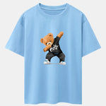 Cool Bear Print Drop Shoulder Oversize T-Shirt